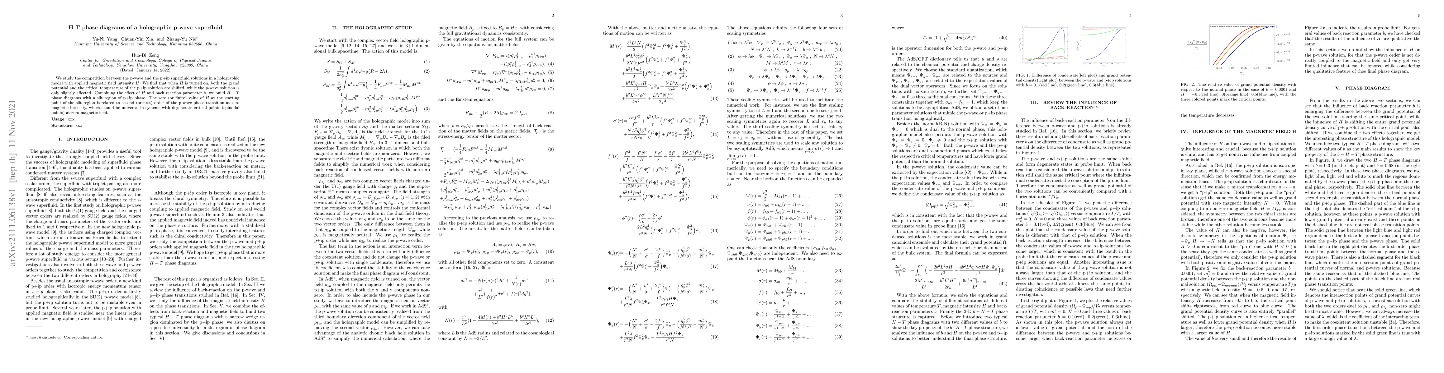 Thumbnail for H-T phase diagrams of a holographic p-wave superfluid