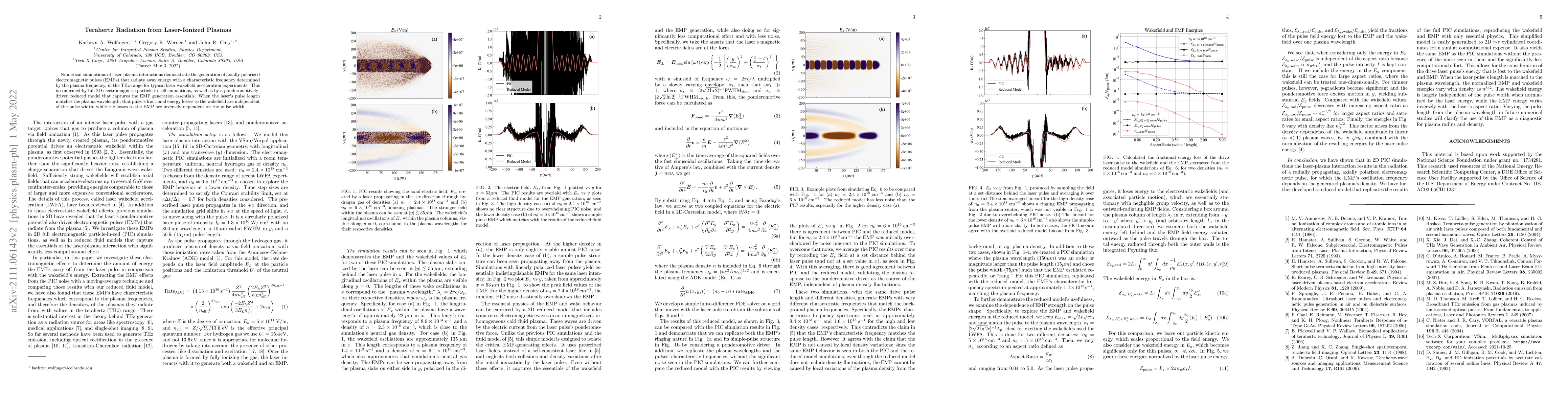 Thumbnail for Terahertz Radiation from Laser-Ionized Plasmas