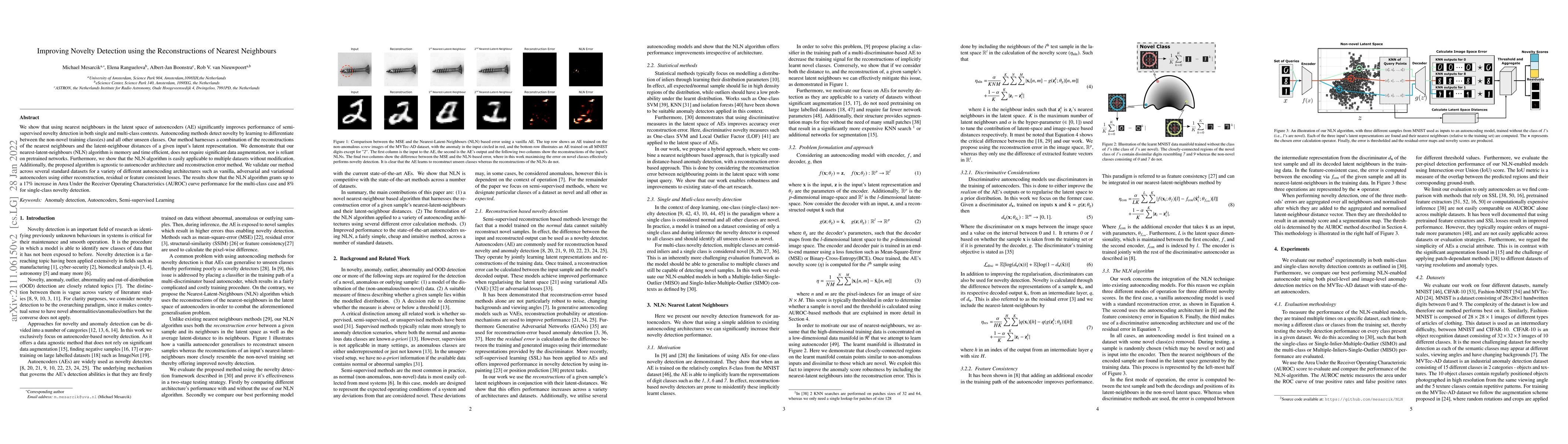 Thumbnail for Improving Novelty Detection using the Reconstructions of Nearest
  Neighbours
