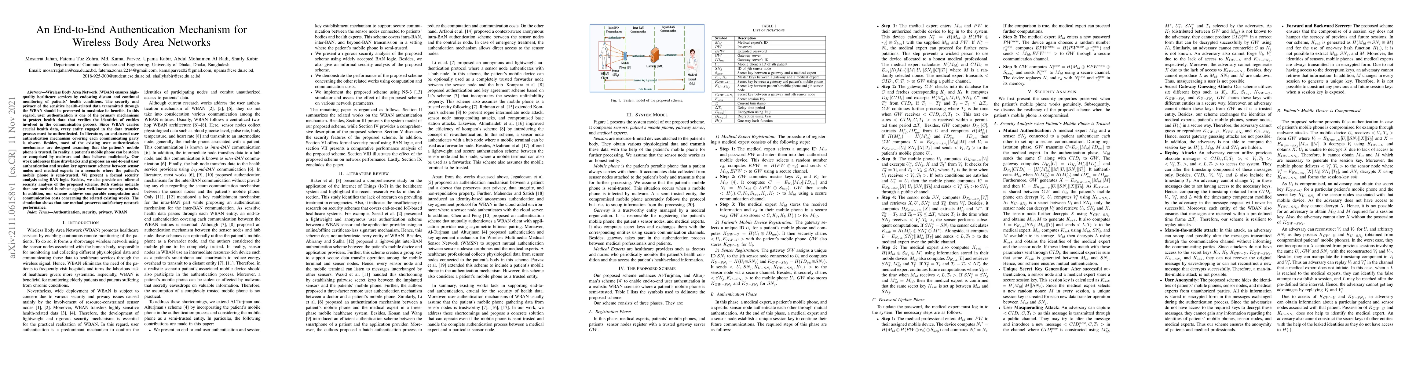 Thumbnail for An End-to-End Authentication Mechanism for Wireless Body Area Networks
