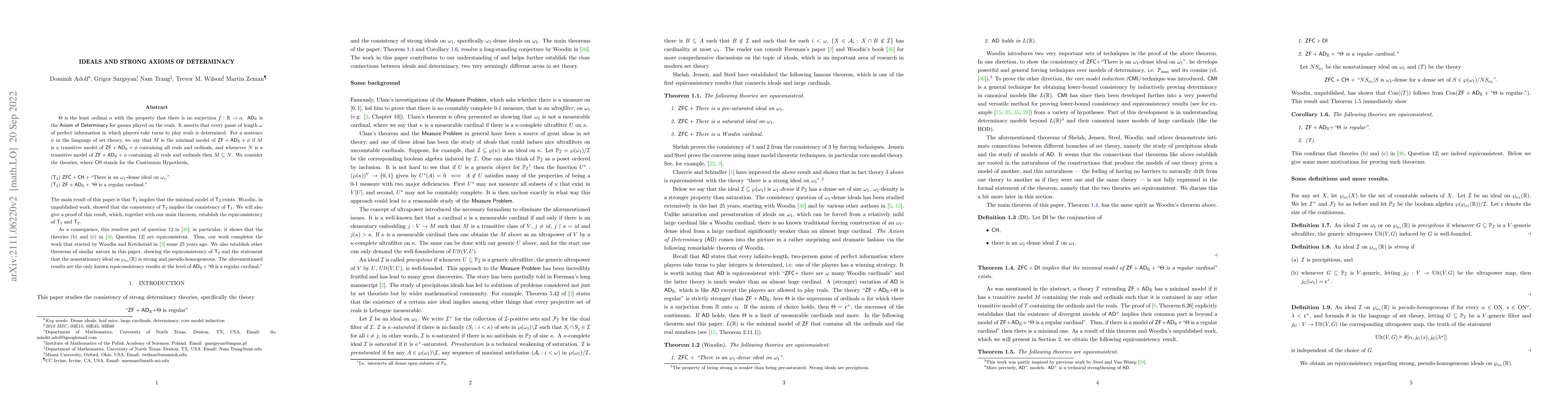 Thumbnail for Ideals and Strong Axioms of Determinacy