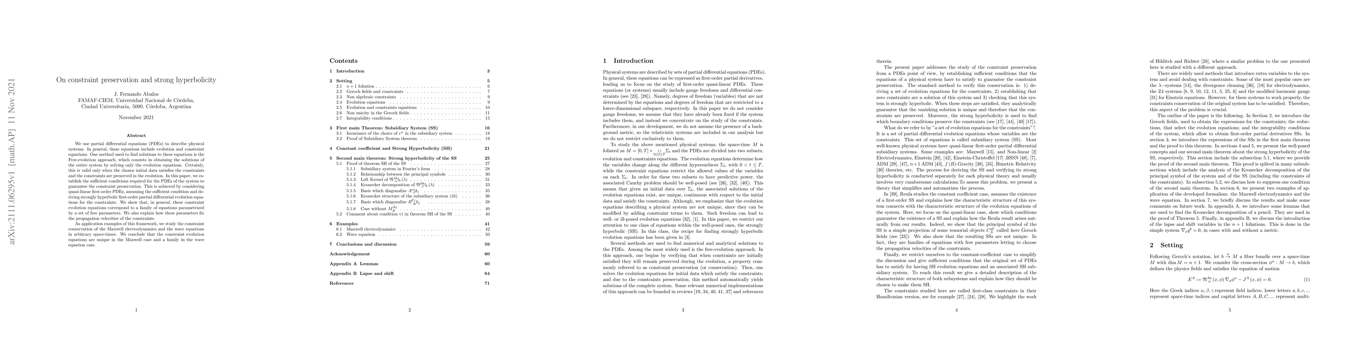Thumbnail for On constraint preservation and strong hyperbolicity
