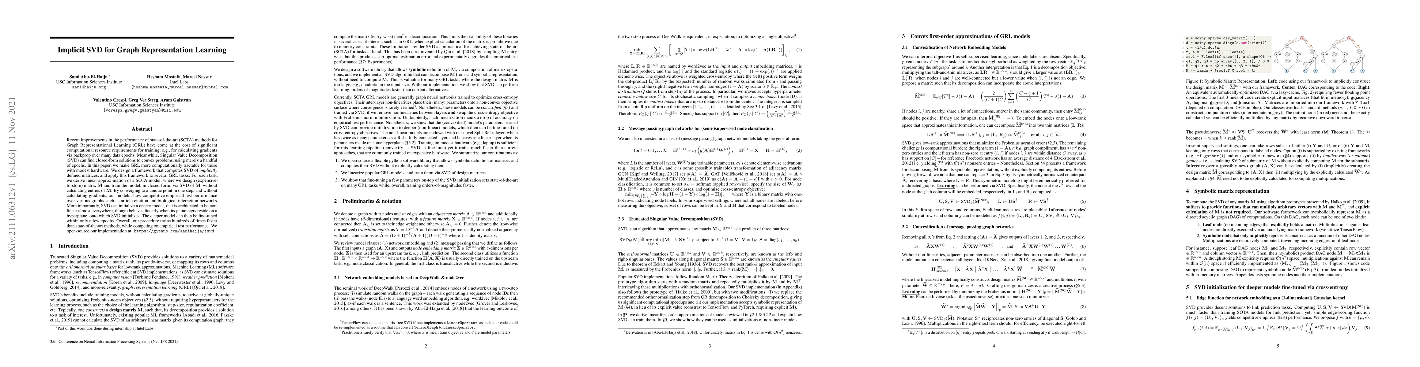 Thumbnail for Implicit SVD for Graph Representation Learning