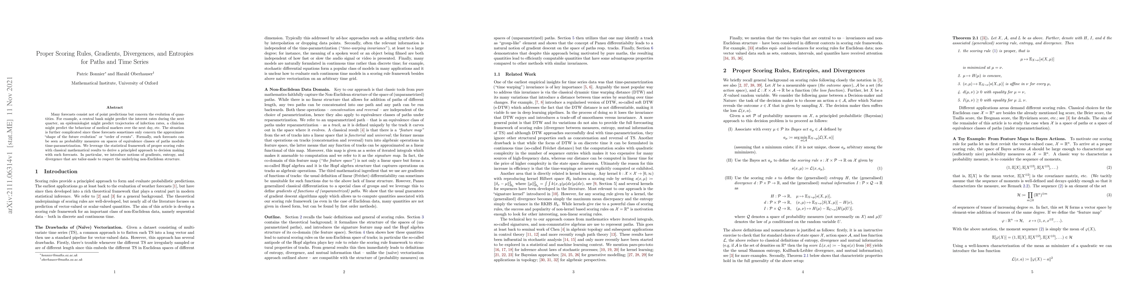 Thumbnail for Proper Scoring Rules, Gradients, Divergences, and Entropies for Paths
  and Time Series