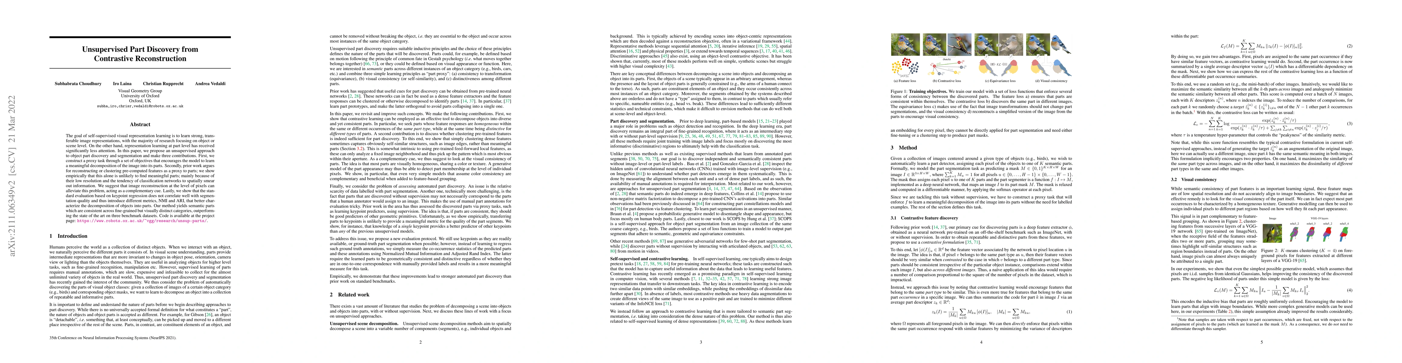Thumbnail for Unsupervised Part Discovery from Contrastive Reconstruction