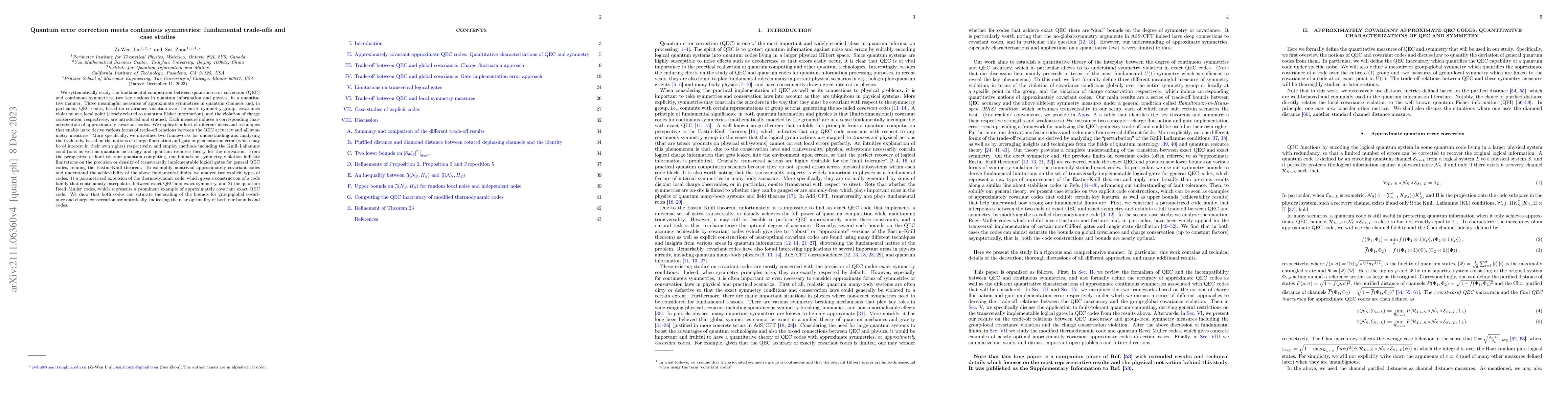 Thumbnail for Quantum error correction meets continuous symmetries: fundamental
  trade-offs and case studies