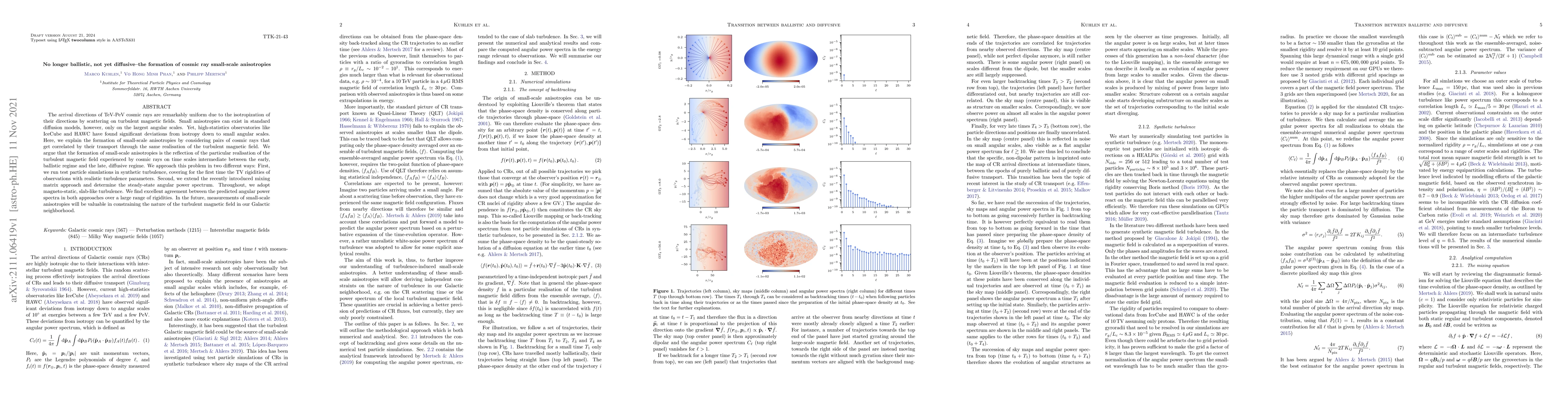 Thumbnail for No longer ballistic, not yet diffusive--the formation of cosmic ray
  small-scale anisotropies