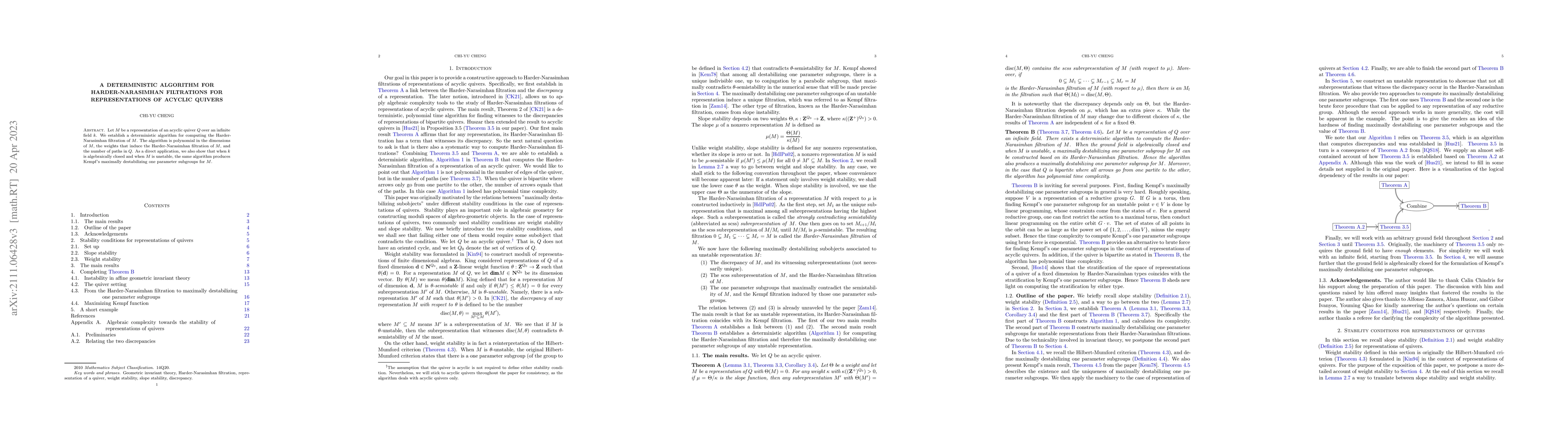 Thumbnail for A deterministic algorithm for Harder-Narasimhan filtrations for
  representations of acyclic quivers