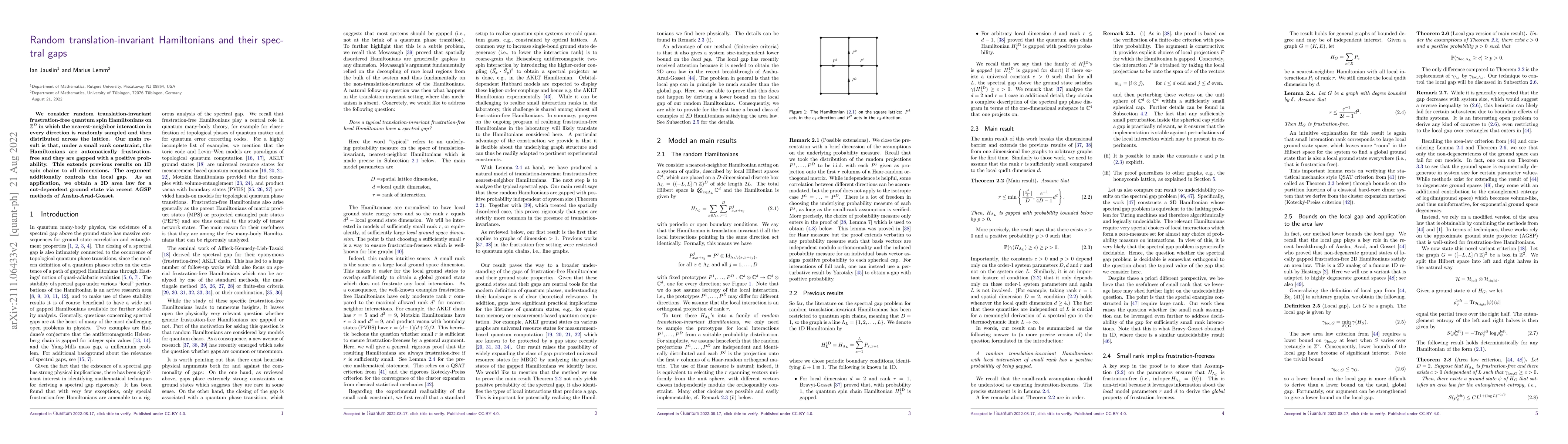 Thumbnail for Random translation-invariant Hamiltonians and their spectral gaps