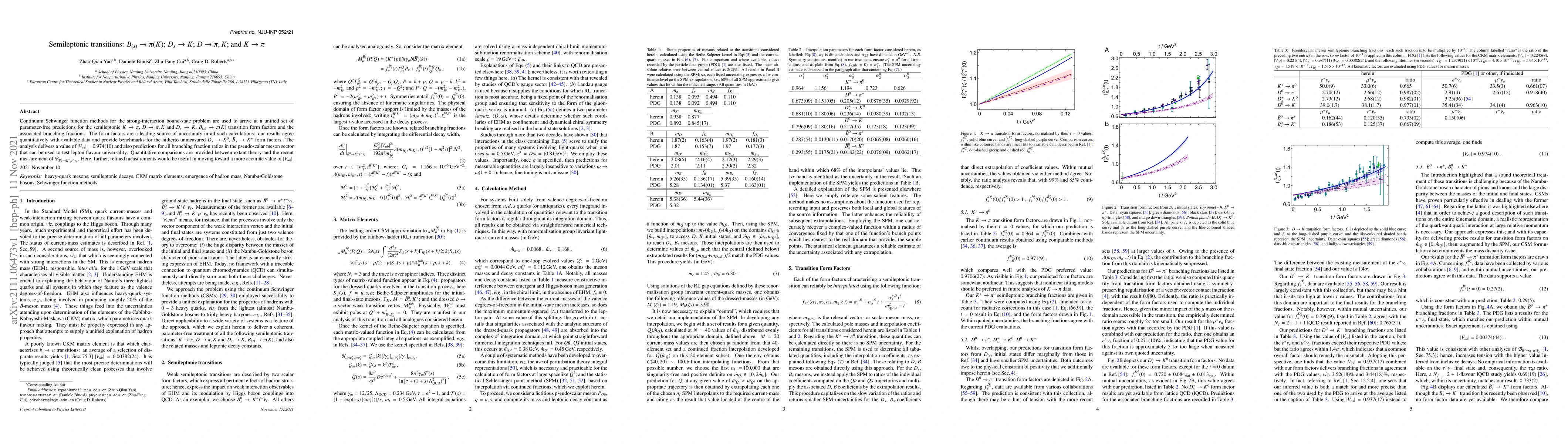 Thumbnail for Semileptonic transitions: $B_{(s)} \to \pi(K)$; $D_s \to K$; $D\to \pi,
  K$; and $K\to \pi$