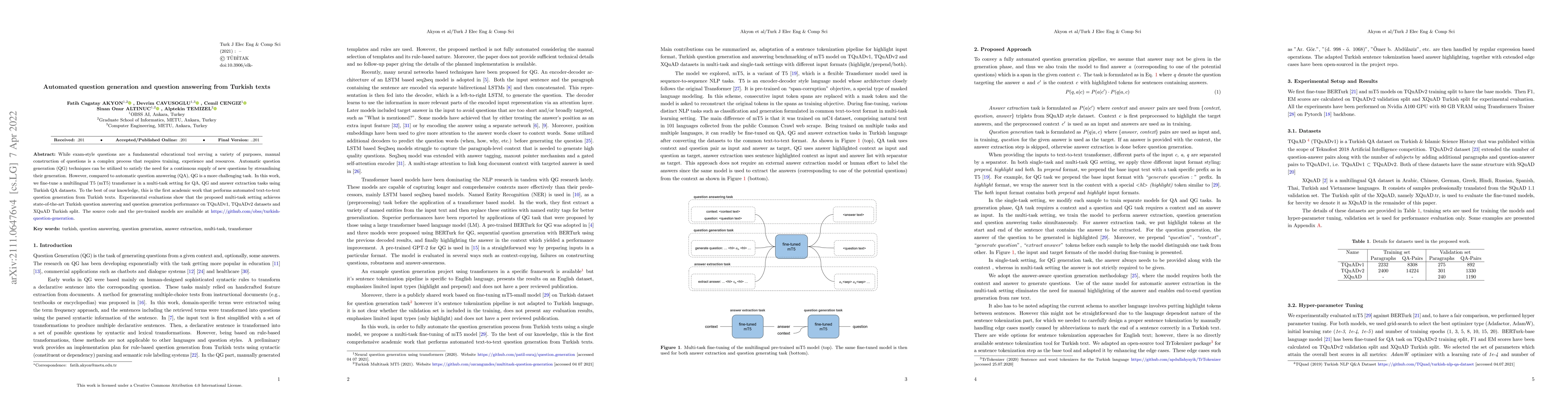 Thumbnail for Automated question generation and question answering from Turkish texts