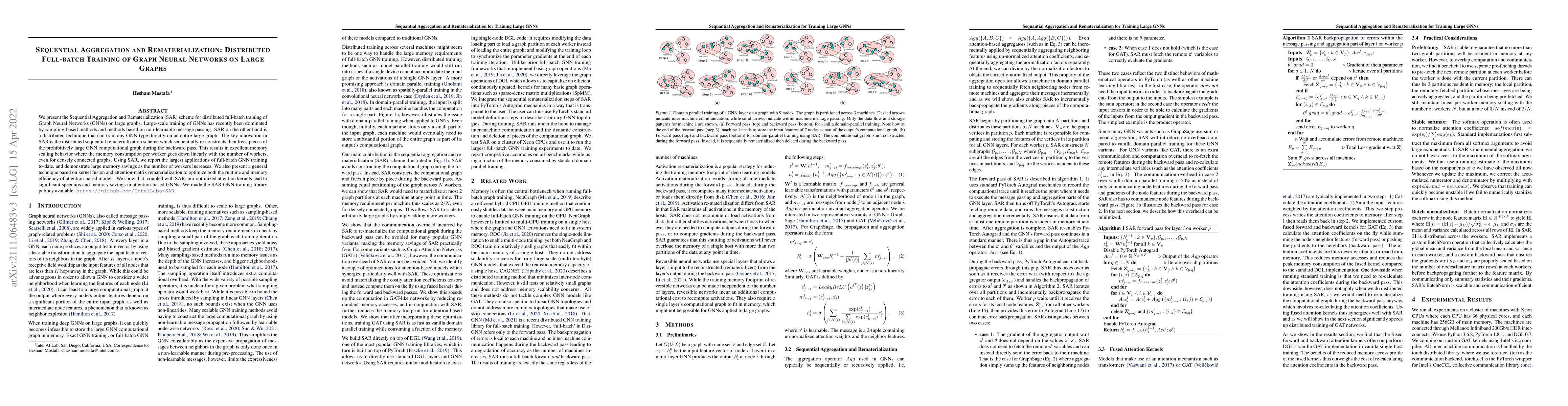 Thumbnail for Sequential Aggregation and Rematerialization: Distributed Full-batch
  Training of Graph Neural Networks on Large Graphs