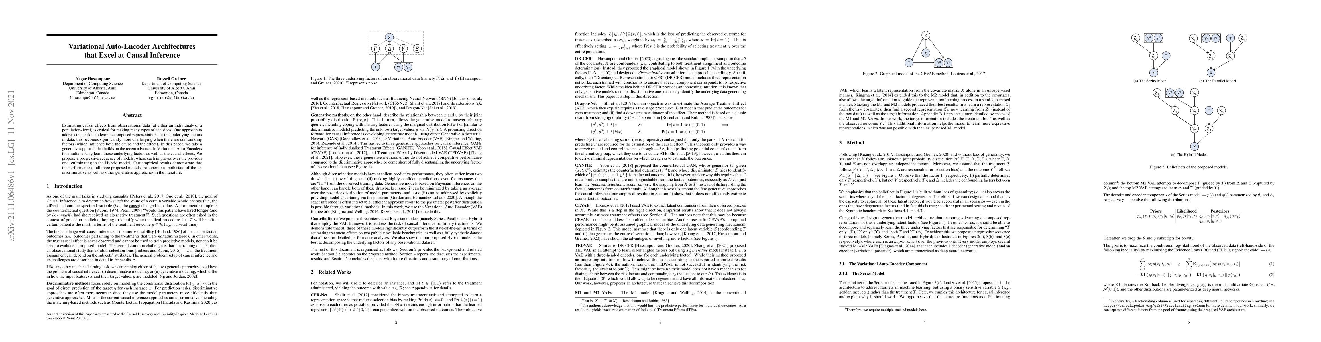 Thumbnail for Variational Auto-Encoder Architectures that Excel at Causal Inference