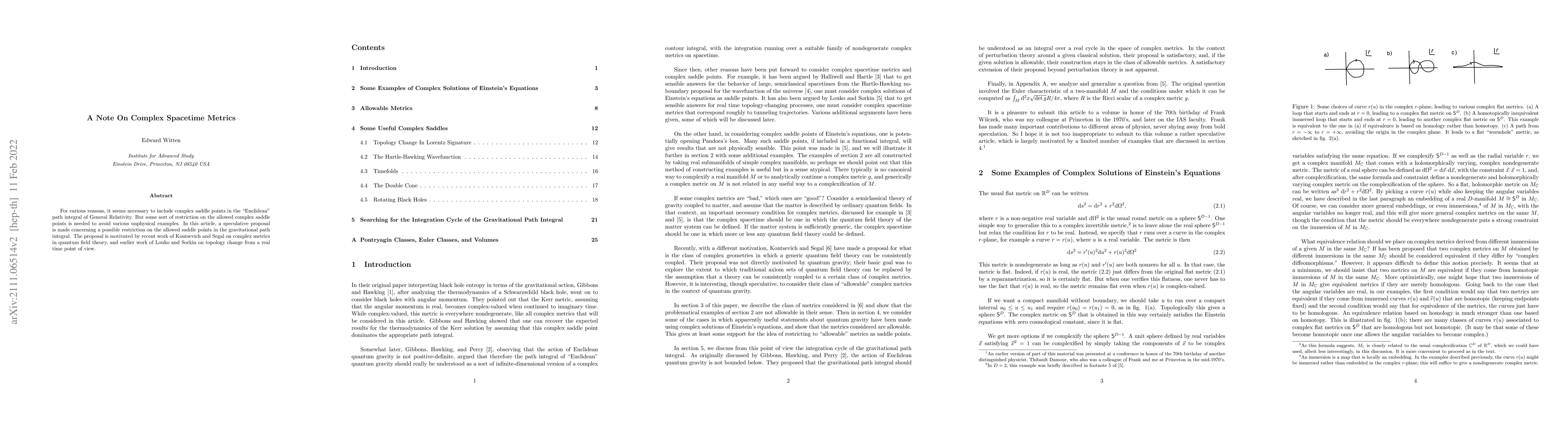 Thumbnail for A Note On Complex Spacetime Metrics