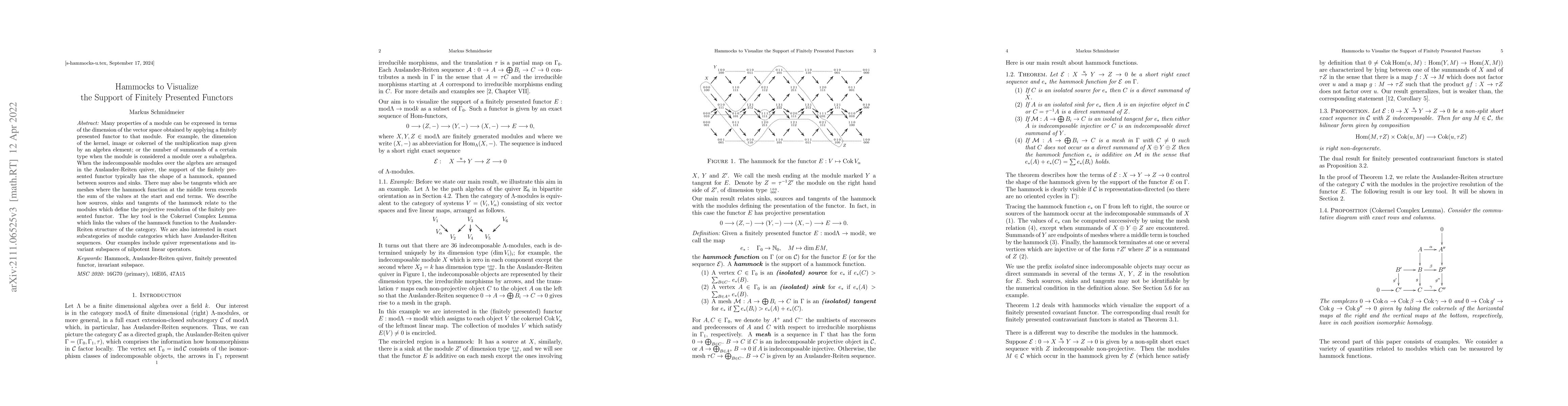 Thumbnail for Hammocks to visualize the support of finitely presented functors