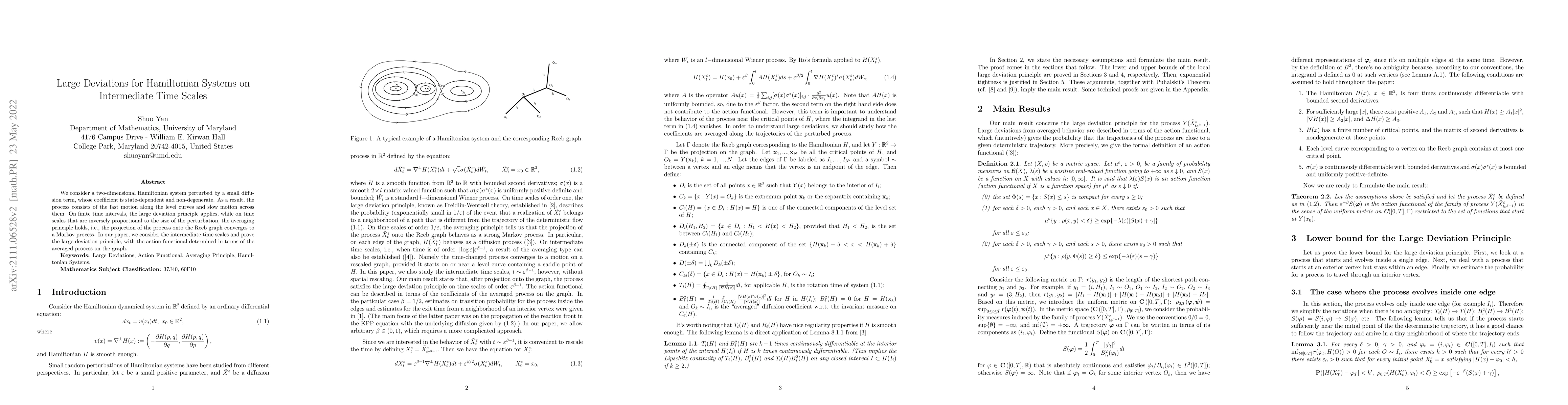 Thumbnail for Large Deviations for Hamiltonian Systems on Intermediate Time Scales