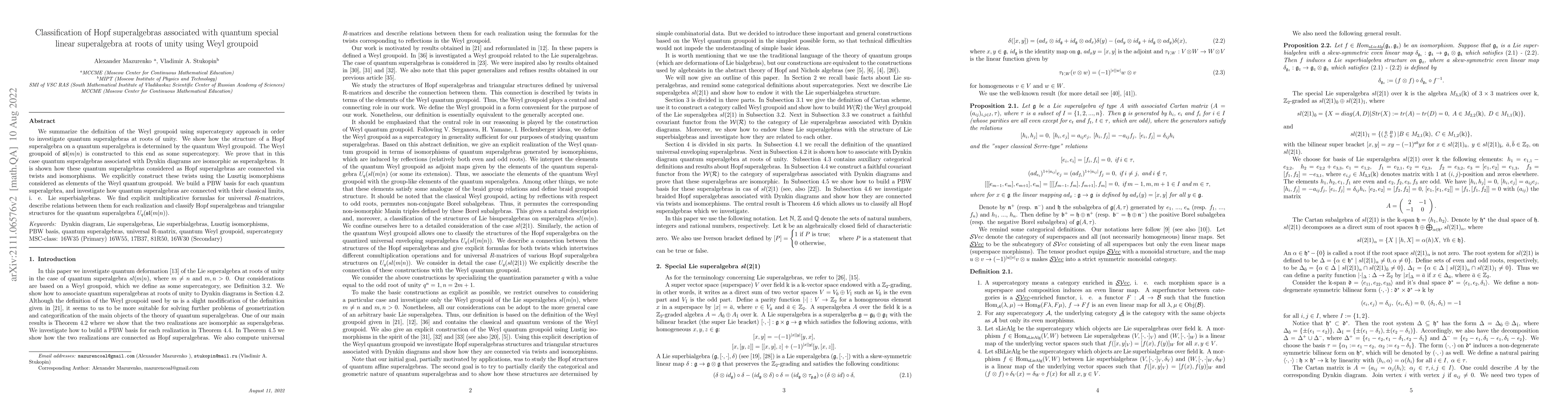 Thumbnail for Classification of Hopf superalgebras associated with quantum special
  linear superalgebra at roots of unity using Weyl groupoid