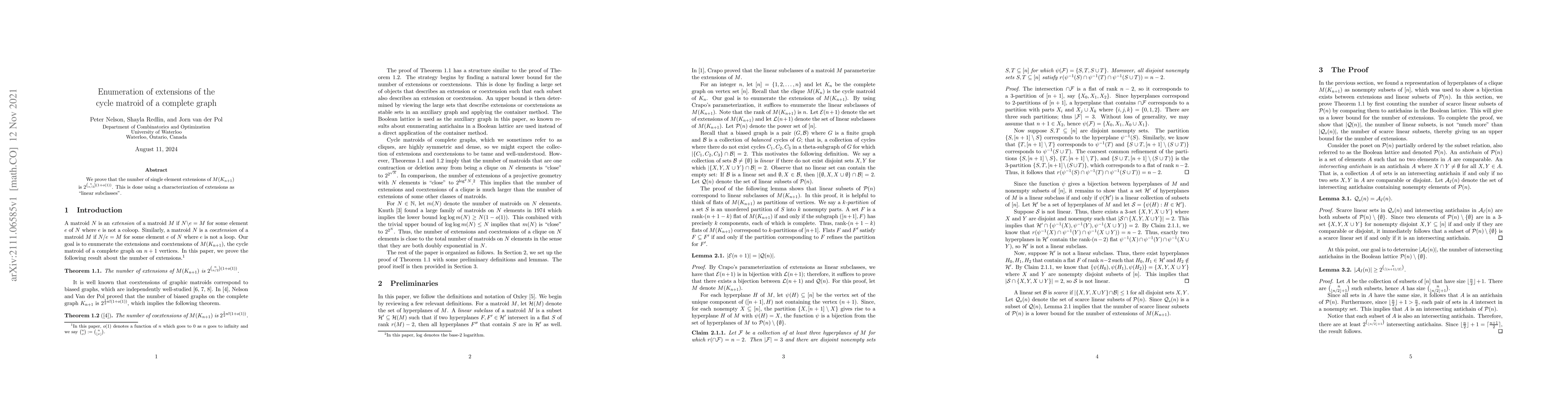 Thumbnail for Enumeration of extensions of the cycle matroid of a complete graph