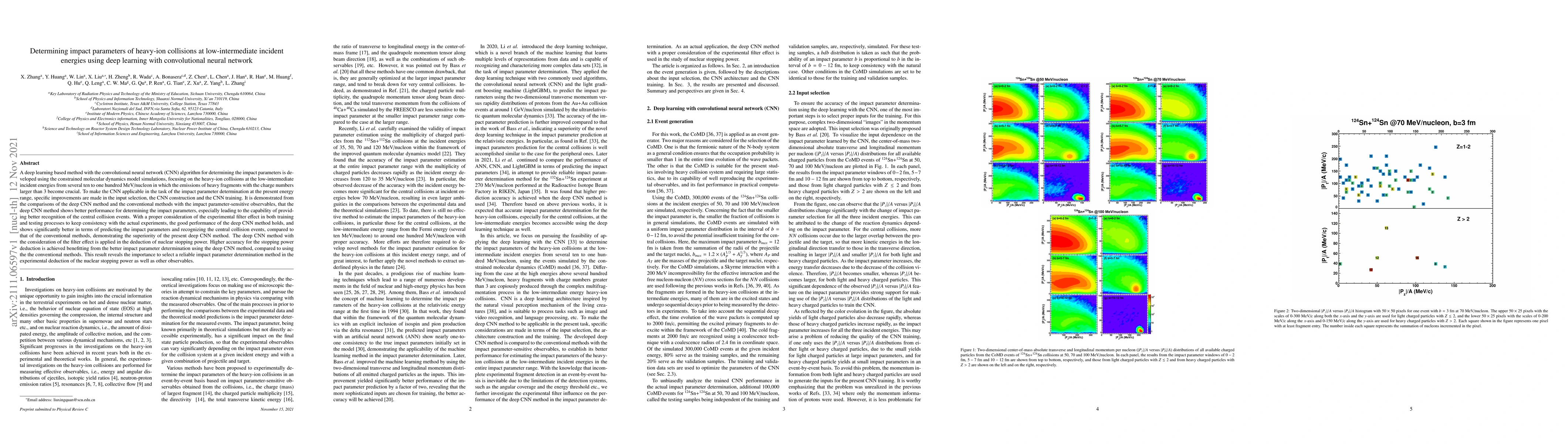 Thumbnail for Determining impact parameters of heavy-ion collisions at
  low-intermediate incident energies using deep learning with convolutional
  neural network