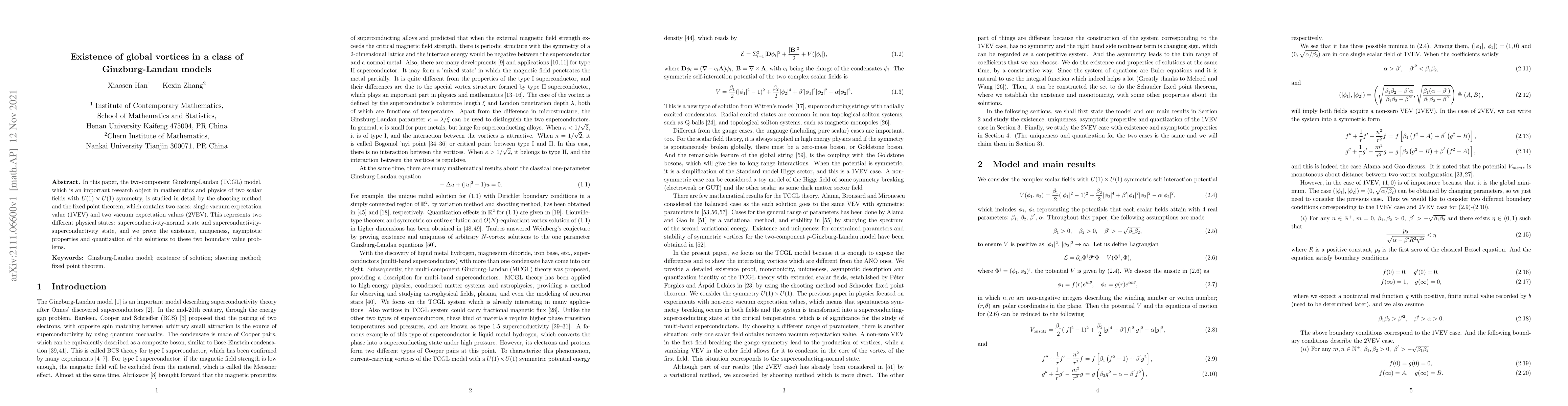 Thumbnail for Existence of global vortices in a class of Ginzburg-Landau models