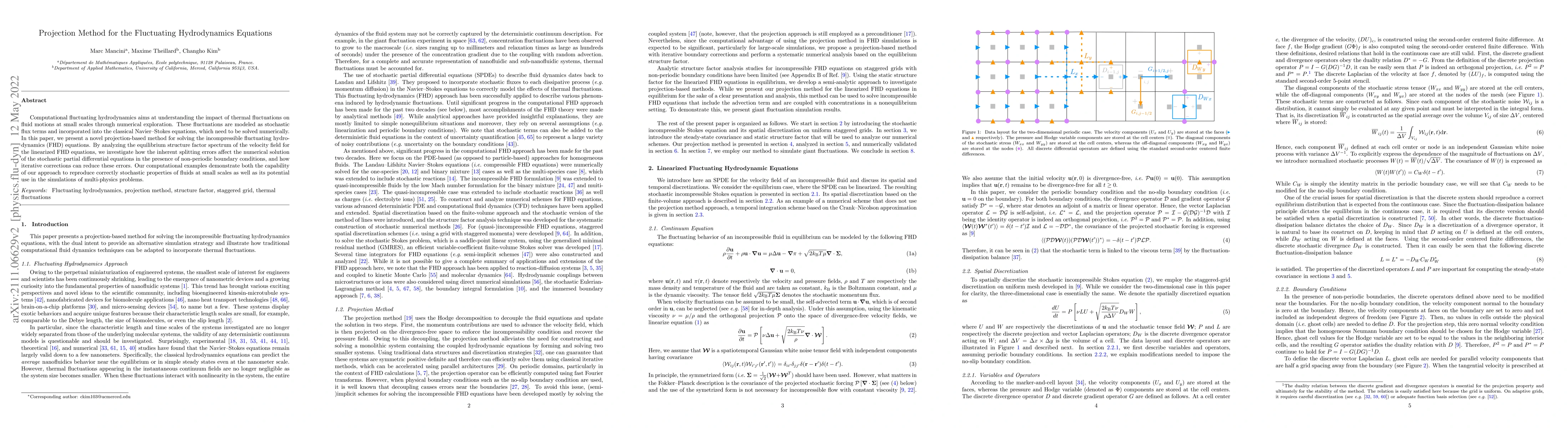 Thumbnail for Projection Method for the Fluctuating Hydrodynamics Equations