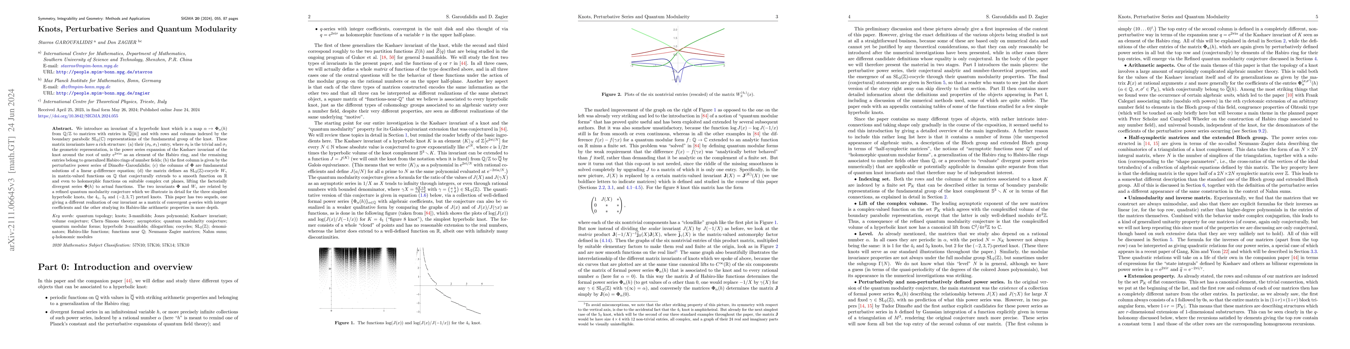 Thumbnail for Knots, Perturbative Series and Quantum Modularity
