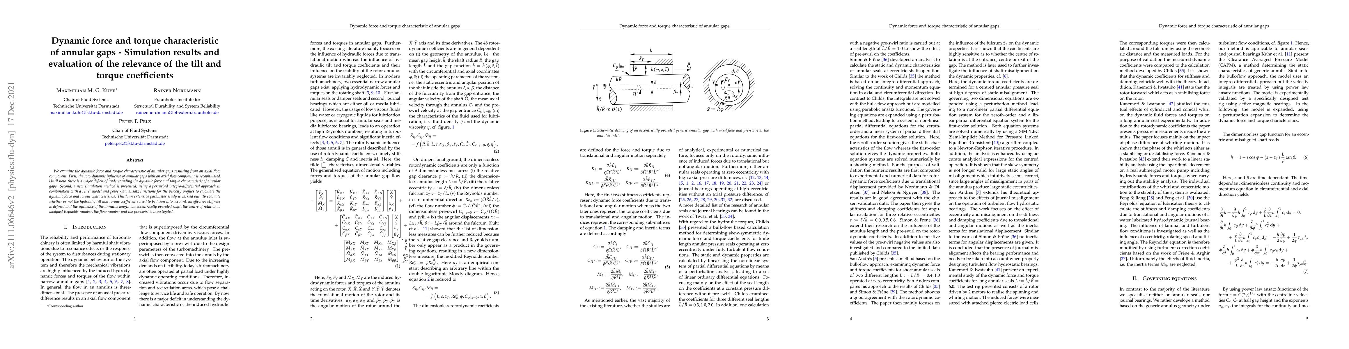 Thumbnail for Dynamic force and torque characteristic of annular gaps -- Simulation
  results and evaluation of the relevance of the tilt and torque coefficients