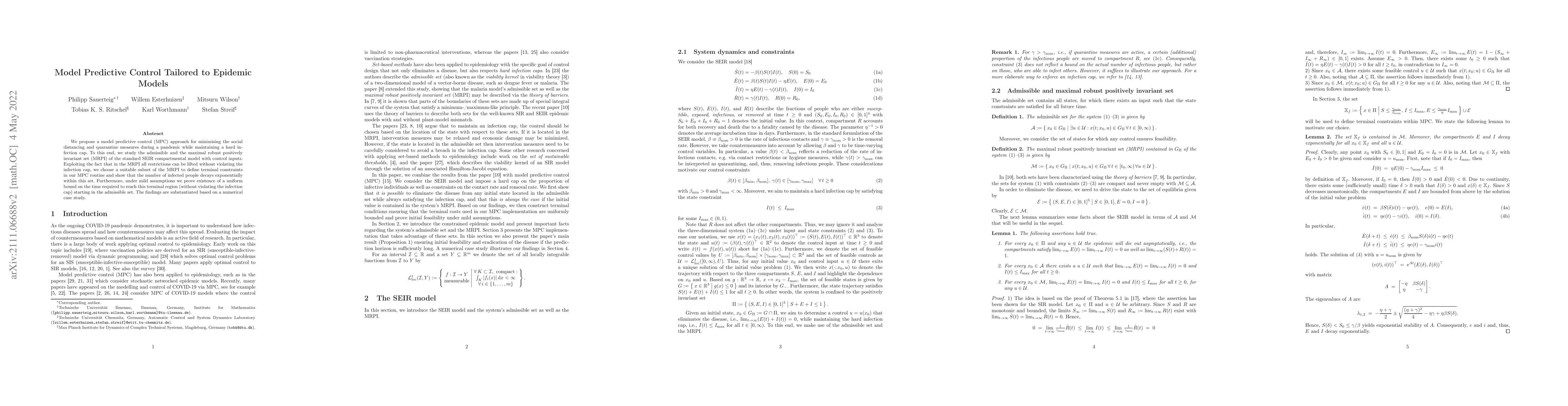 Thumbnail for Model Predictive Control Tailored to Epidemic Models