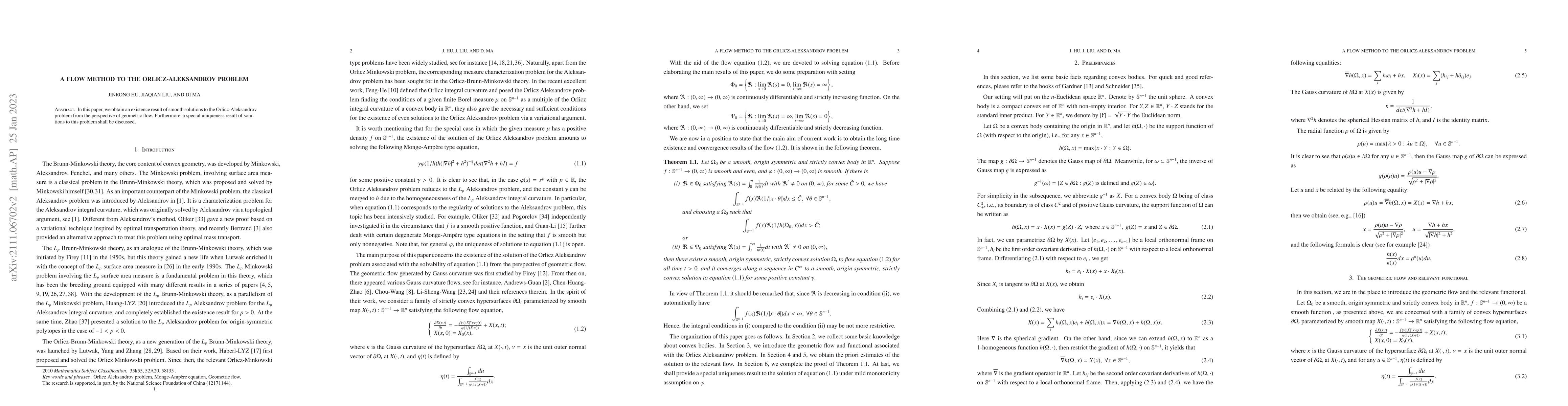 Thumbnail for A flow method to the Orlicz-Aleksandrov problem