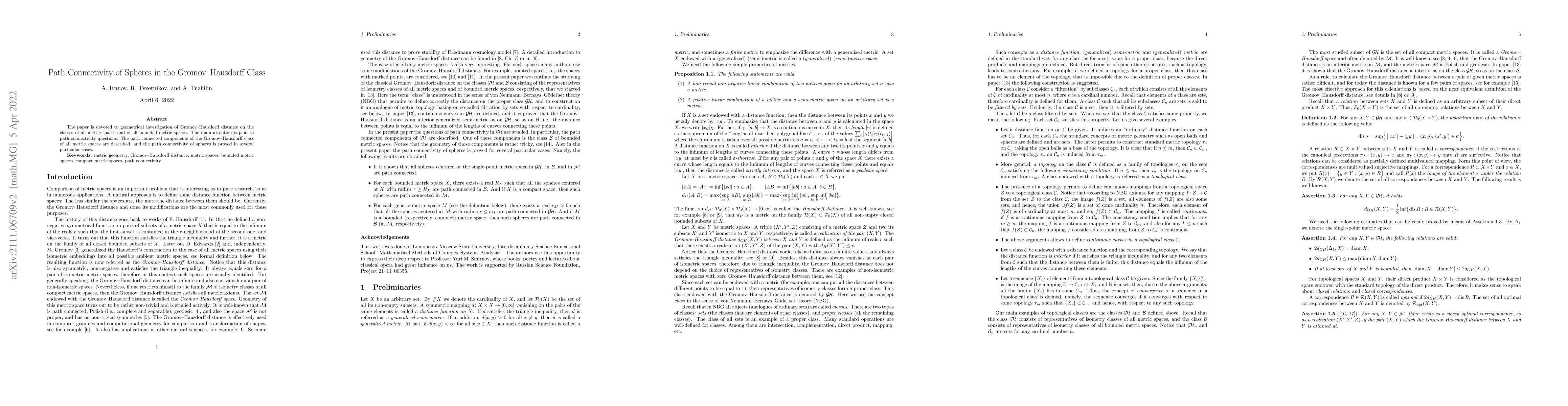 Thumbnail for Path Connectivity of Spheres in the Gromov-Hausdorff Class