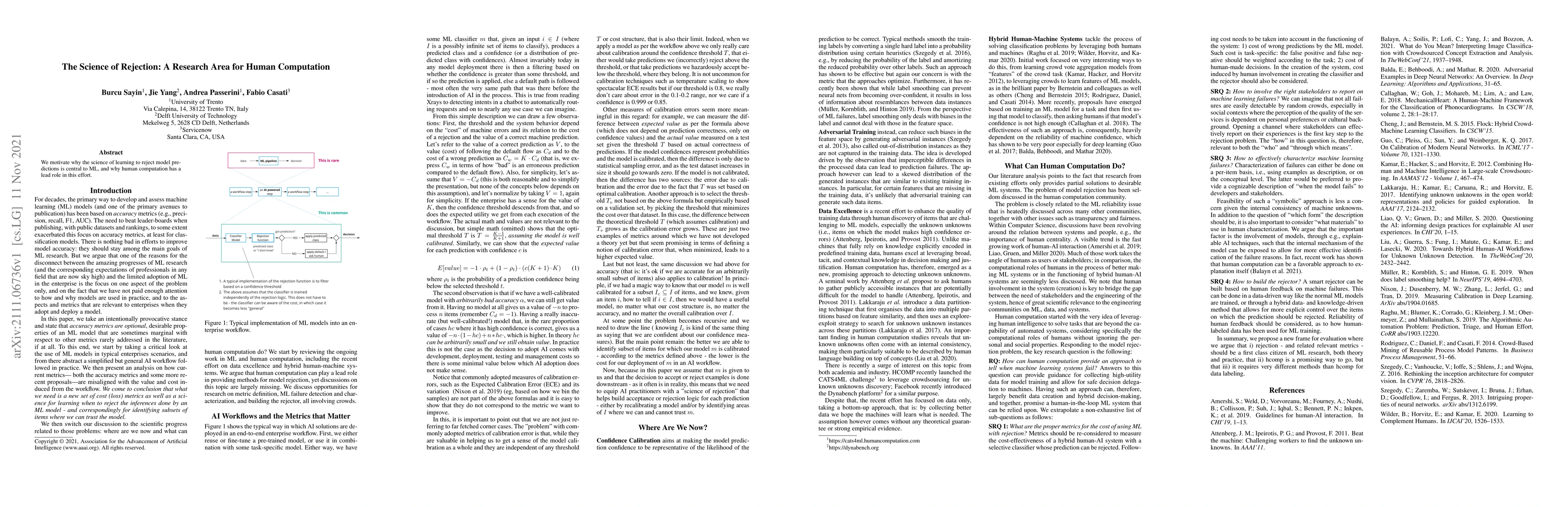 Thumbnail for The Science of Rejection: A Research Area for Human Computation