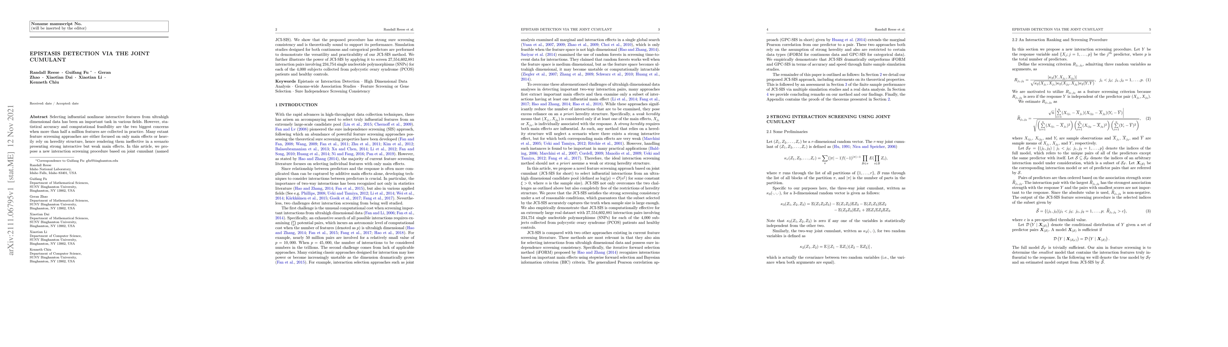 Thumbnail for Epistasis Detection Via the Joint Cumulant