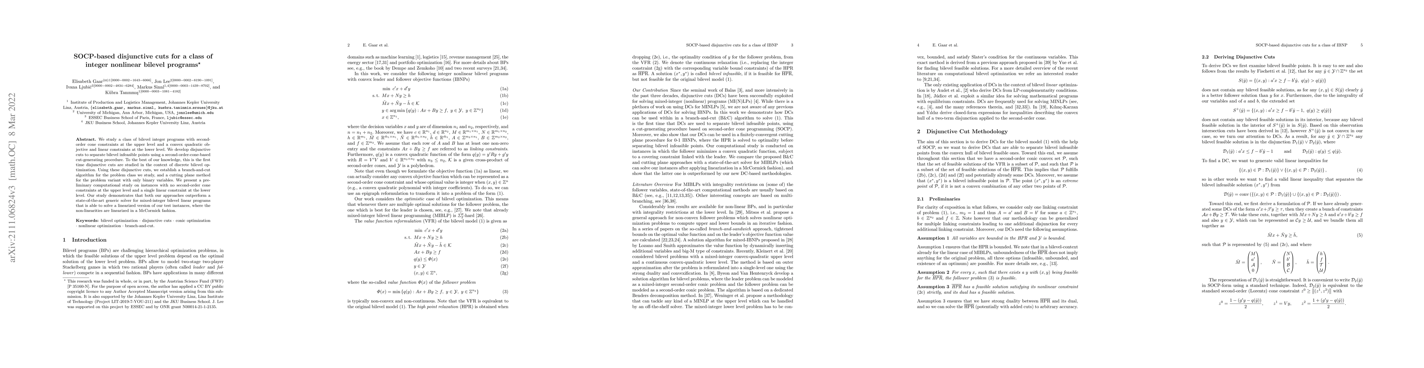 Thumbnail for SOCP-based disjunctive cuts for a class of integer nonlinear bilevel
  programs