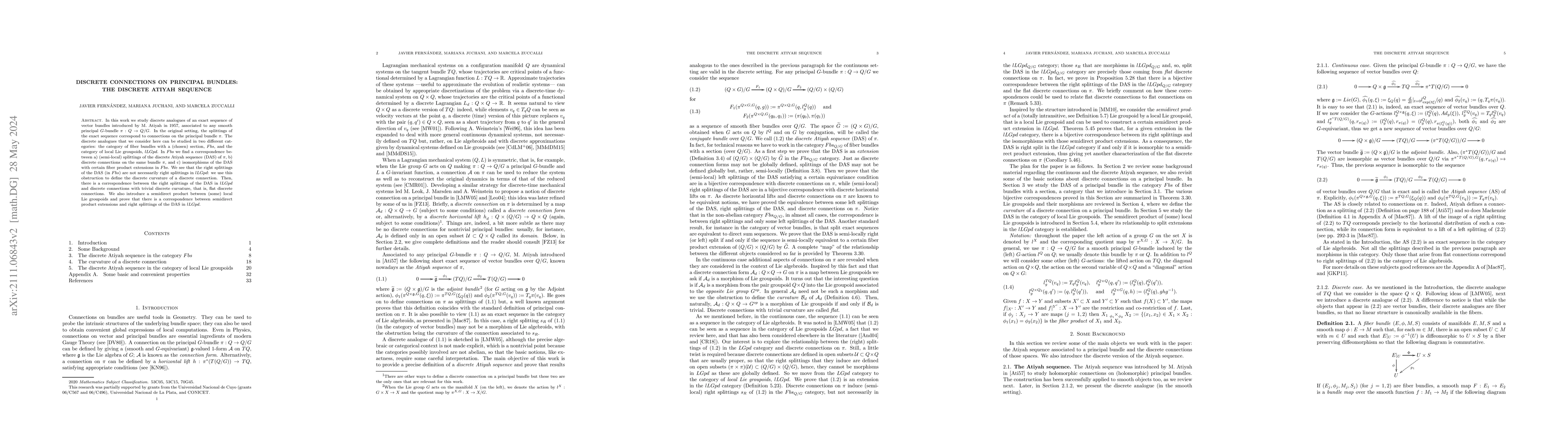 Thumbnail for Discrete connections on principal bundles: the Discrete Atiyah Sequence