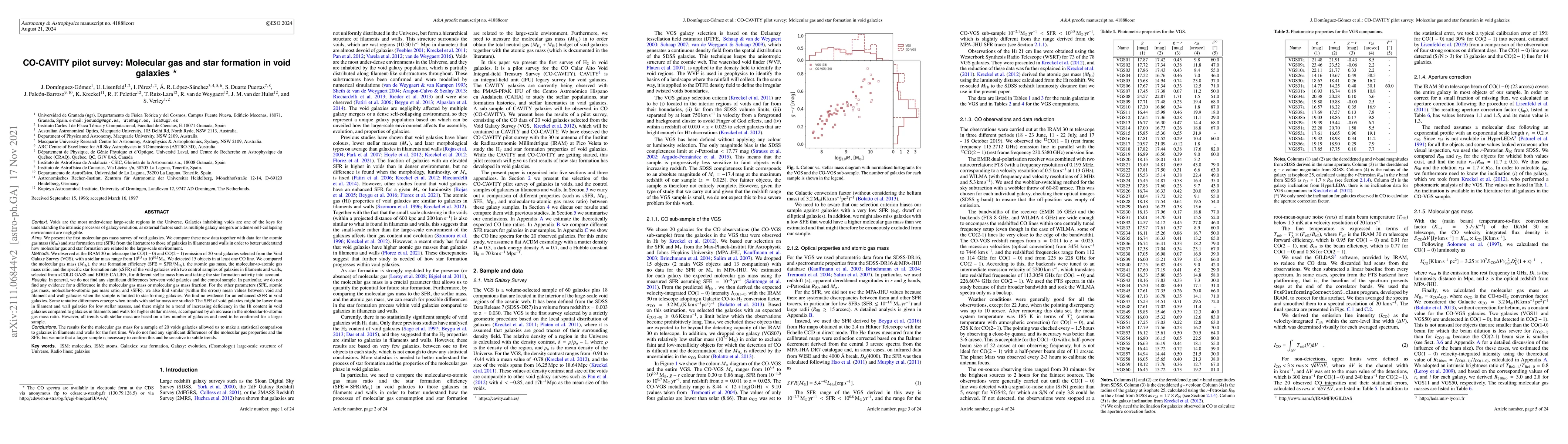 Thumbnail for CO-CAVITY pilot survey: Molecular gas and star formation in void
  galaxies
