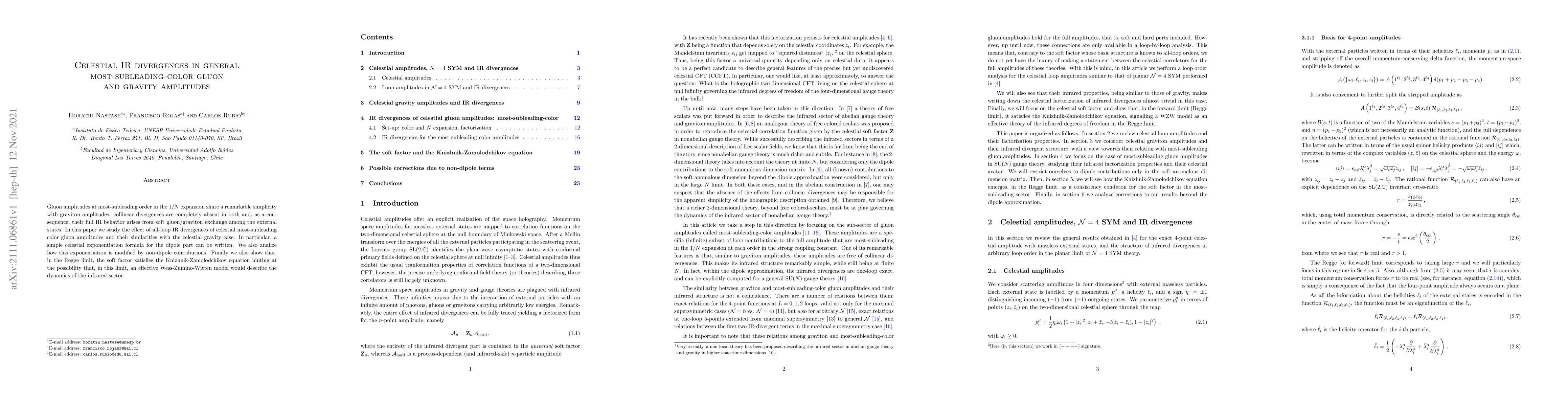 Thumbnail for Celestial IR divergences in general most-subleading-color gluon and
  gravity amplitudes