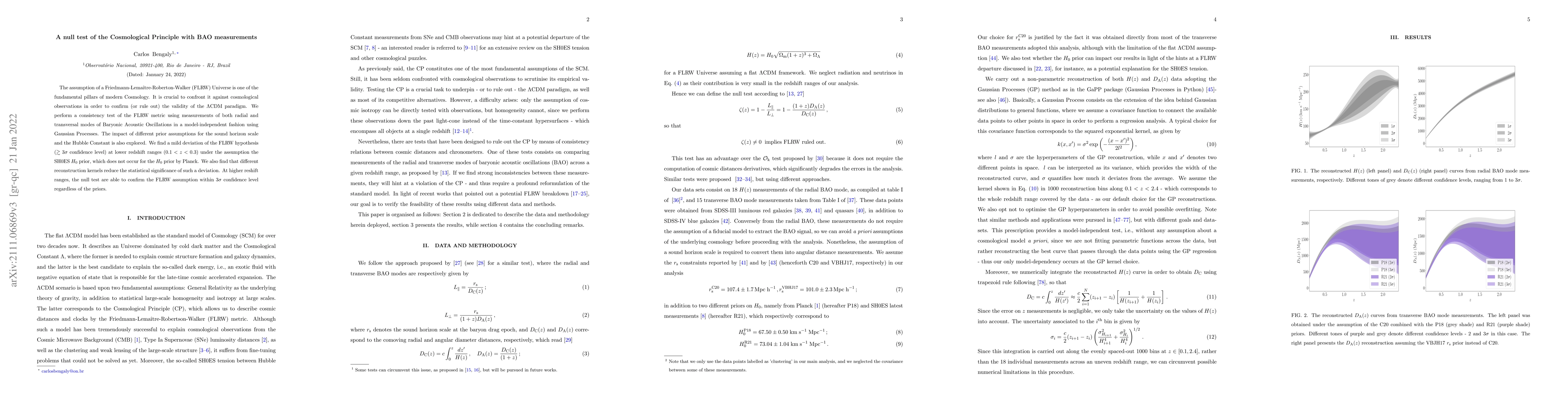 Thumbnail for A null test of the Cosmological Principle with BAO measurements