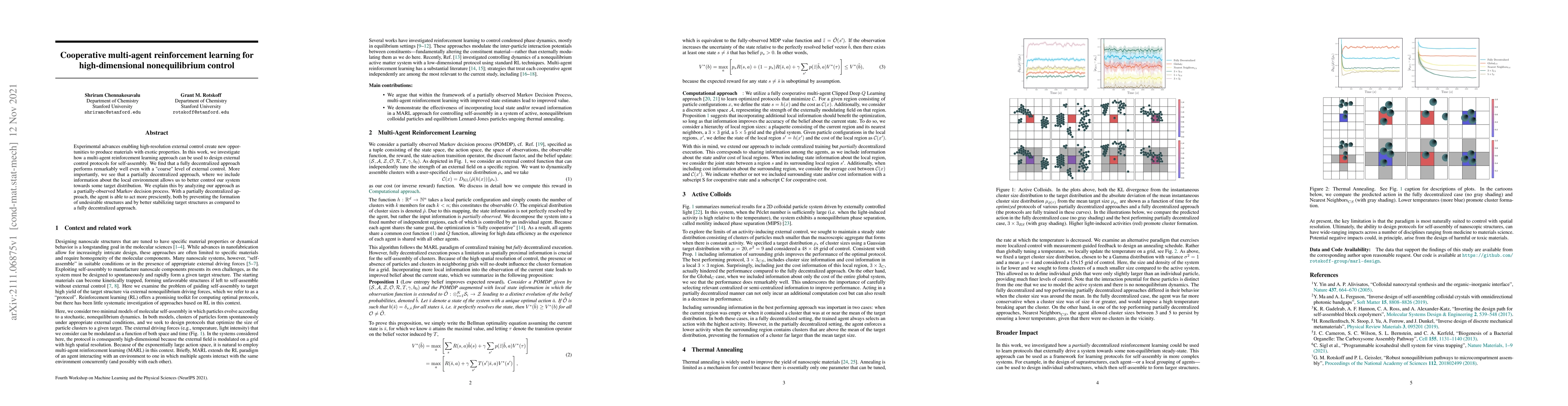 Thumbnail for Cooperative multi-agent reinforcement learning for high-dimensional
  nonequilibrium control
