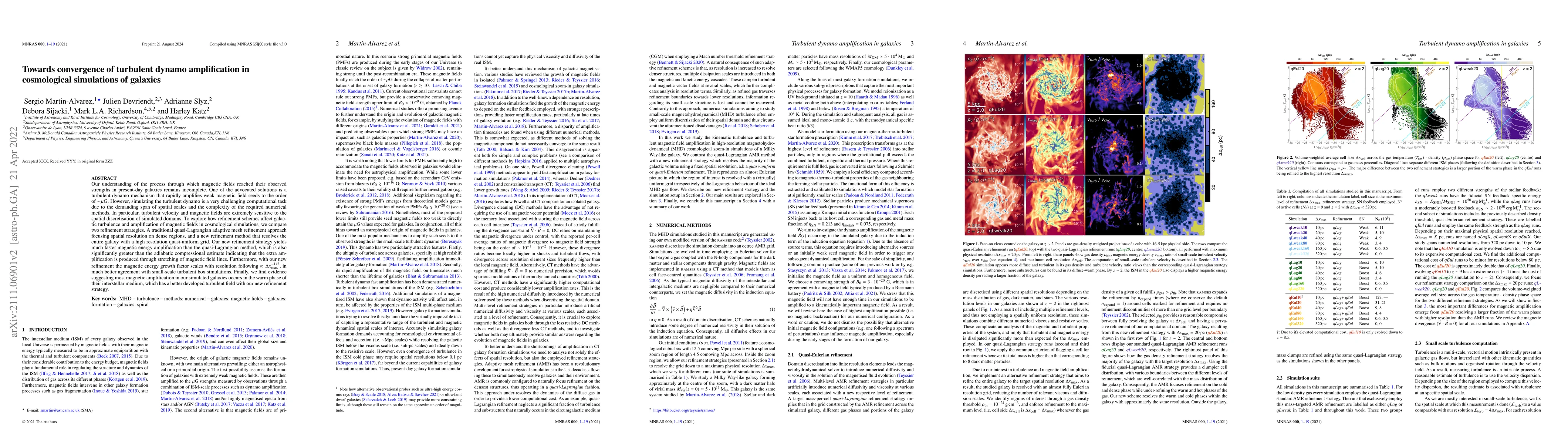 Thumbnail for Towards convergence of turbulent dynamo amplification in cosmological
  simulations of galaxies