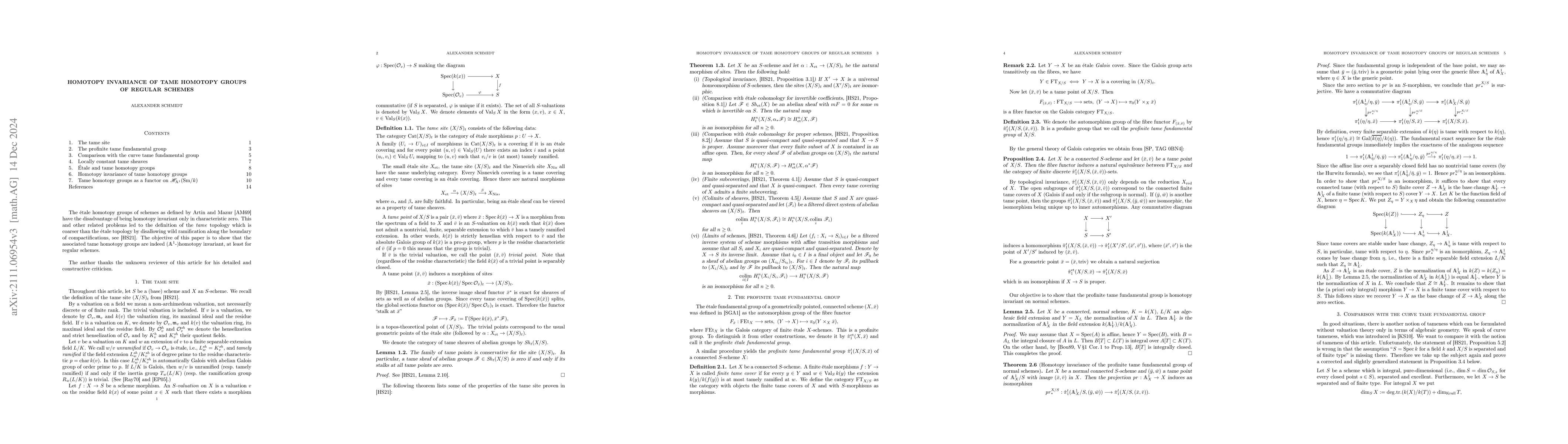 Thumbnail for Homotopy invariance of tame homotopy groups of regular schemes