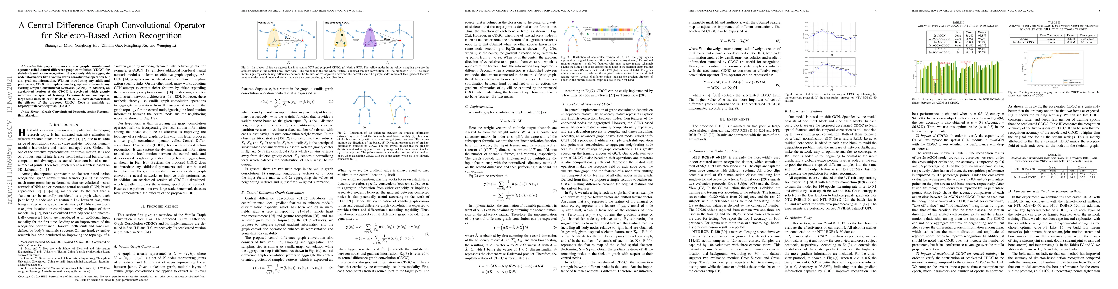 Thumbnail for A Central Difference Graph Convolutional Operator for Skeleton-Based
  Action Recognition