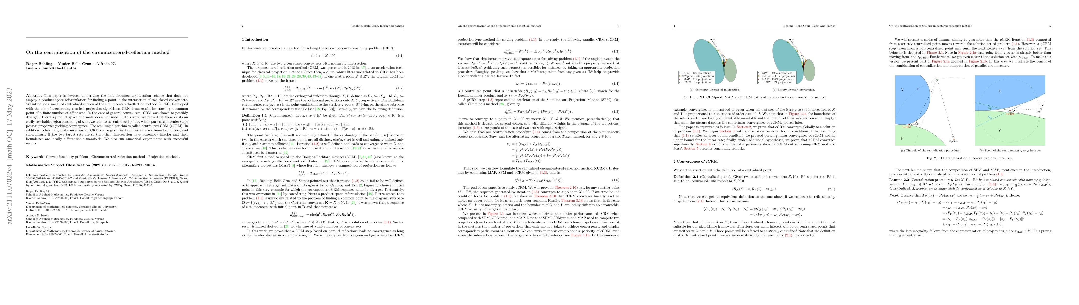 Thumbnail for On the centralization of the circumcentered-reflection method