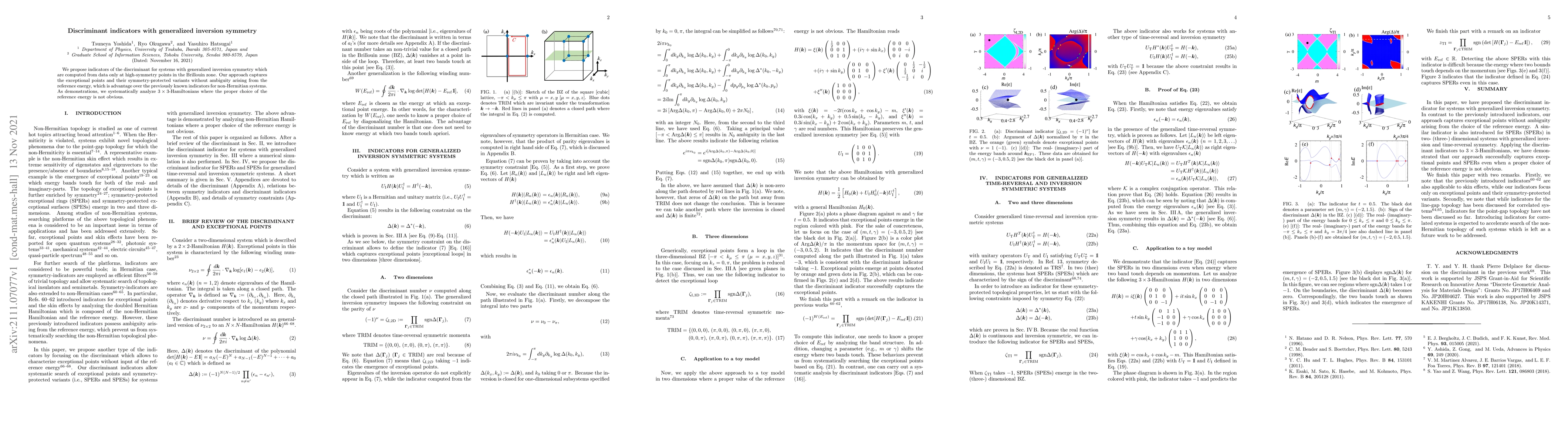 Thumbnail for Discriminant indicators with generalized inversion symmetry