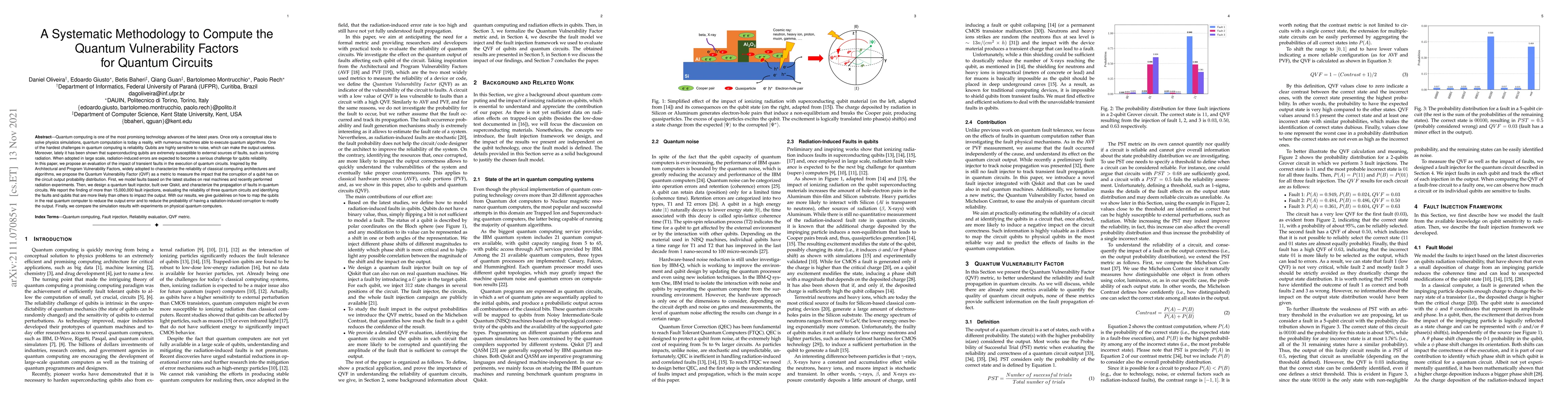 Thumbnail for A Systematic Methodology to Compute the Quantum Vulnerability Factors
  for Quantum Circuits