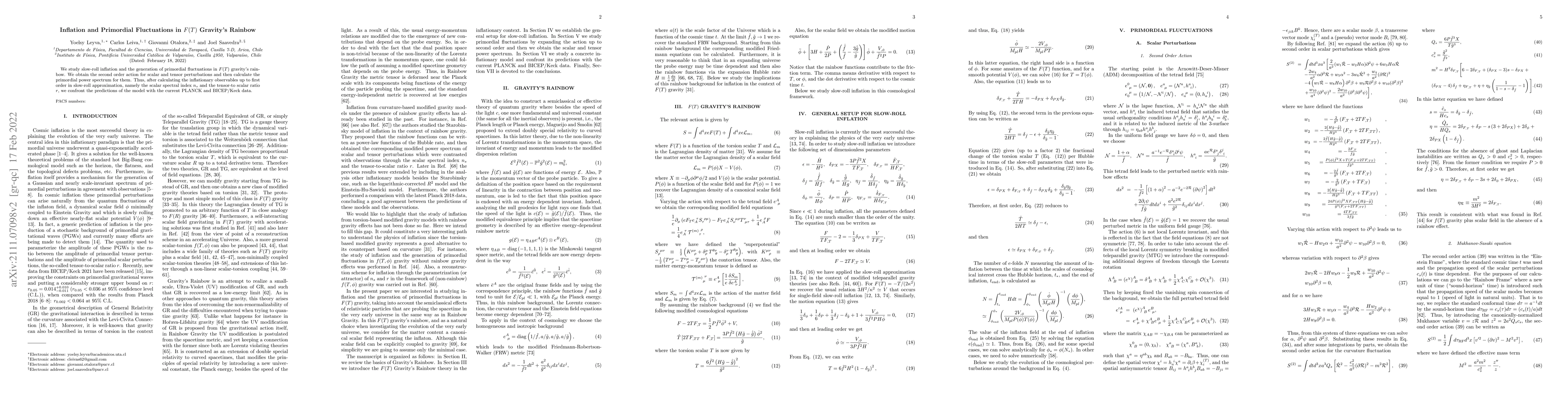 Thumbnail for Inflation and Primordial Fluctuations in $F(T)$ Gravity's Rainbow