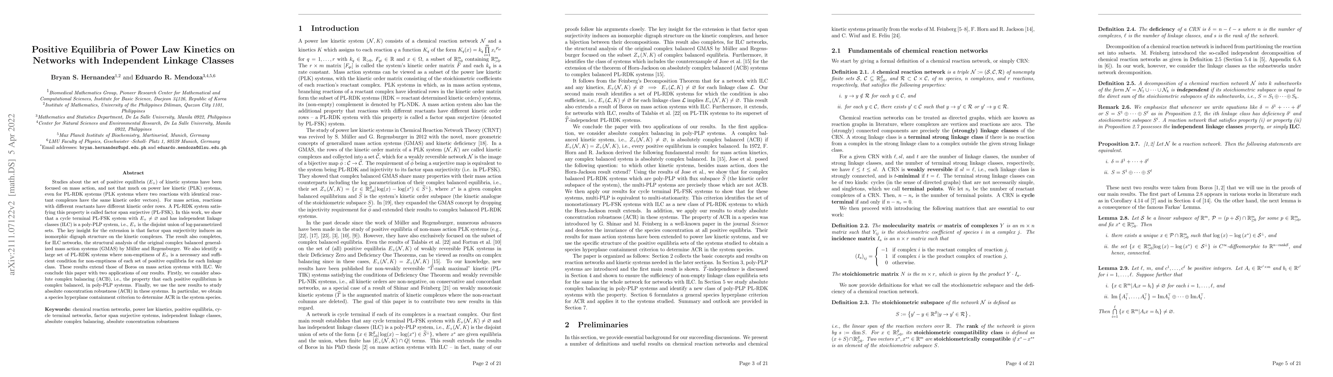 Thumbnail for Positive equilibria of power law kinetics on networks with independent
  linkage classes