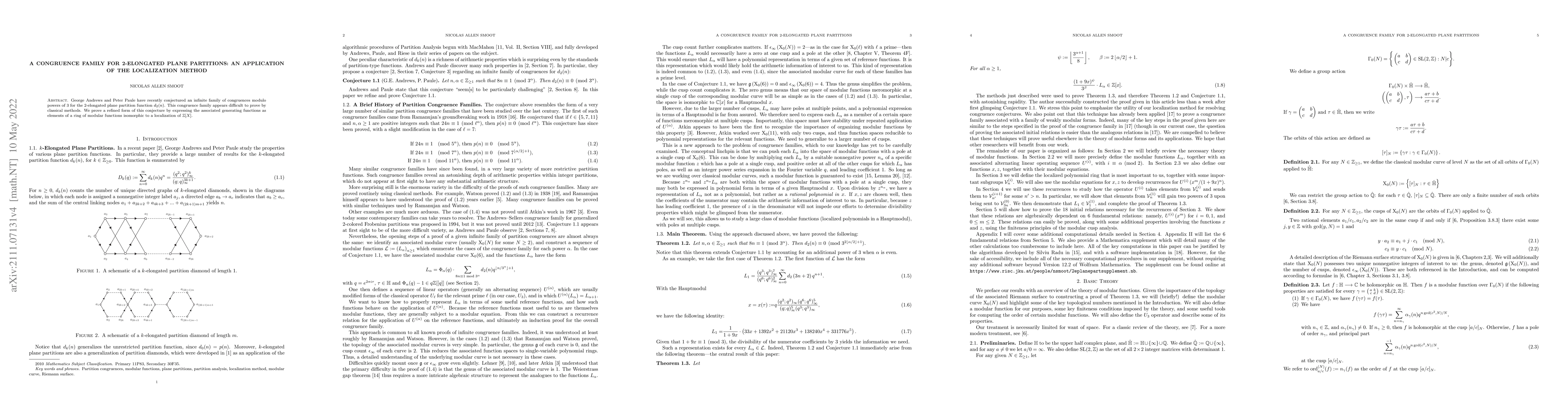 Thumbnail for A Congruence Family For 2-Elongated Plane Partitions: An Application of
  the Localization Method