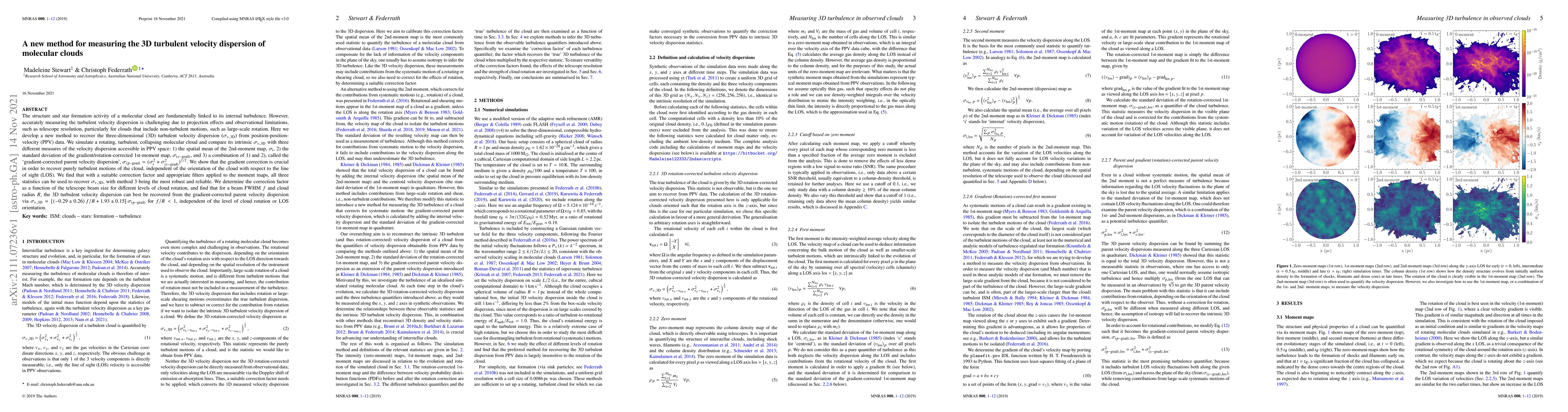 Thumbnail for A new method for measuring the 3D turbulent velocity dispersion of
  molecular clouds
