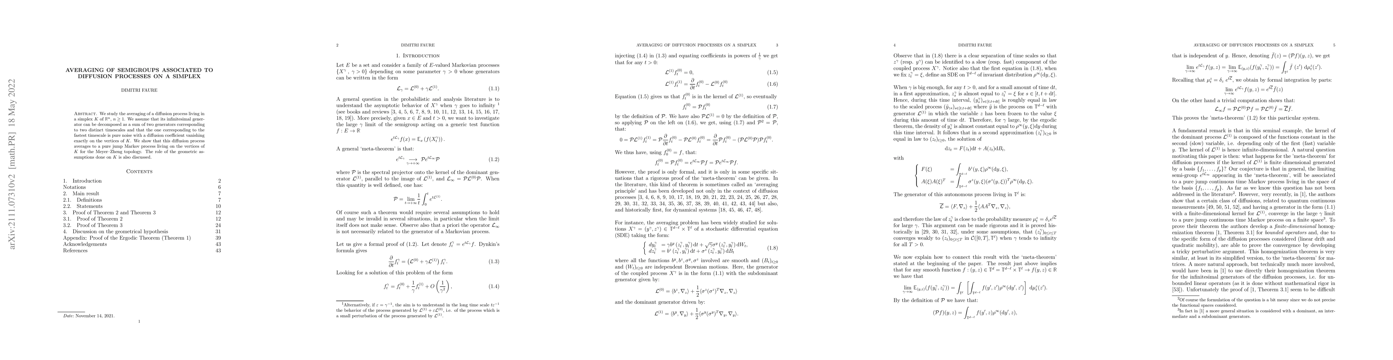 Thumbnail for Averaging of semigroups associated to diffusion processes on a simplex