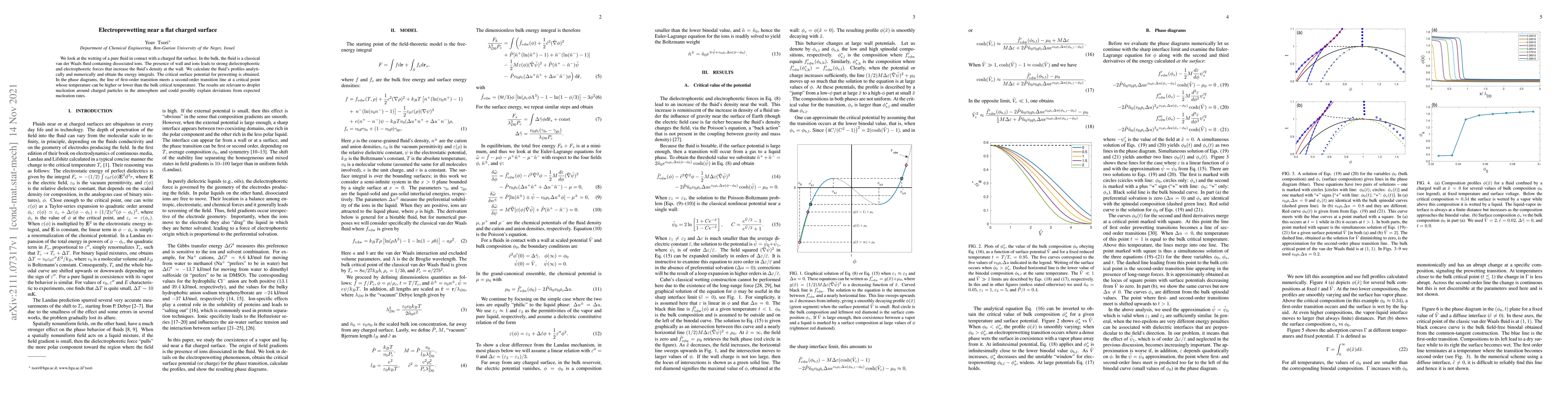 Thumbnail for Electroprewetting near a flat charged surface